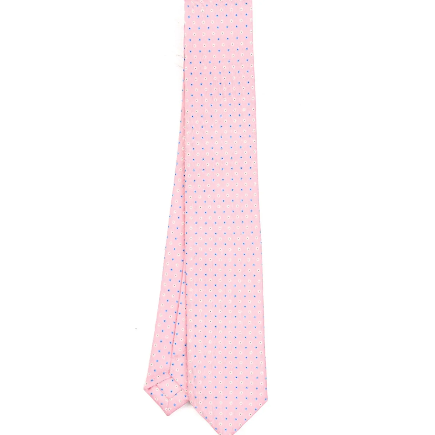 CRAVATTA SARTORIALE 7 CM IN SETA ROSA Microfantasia fiore