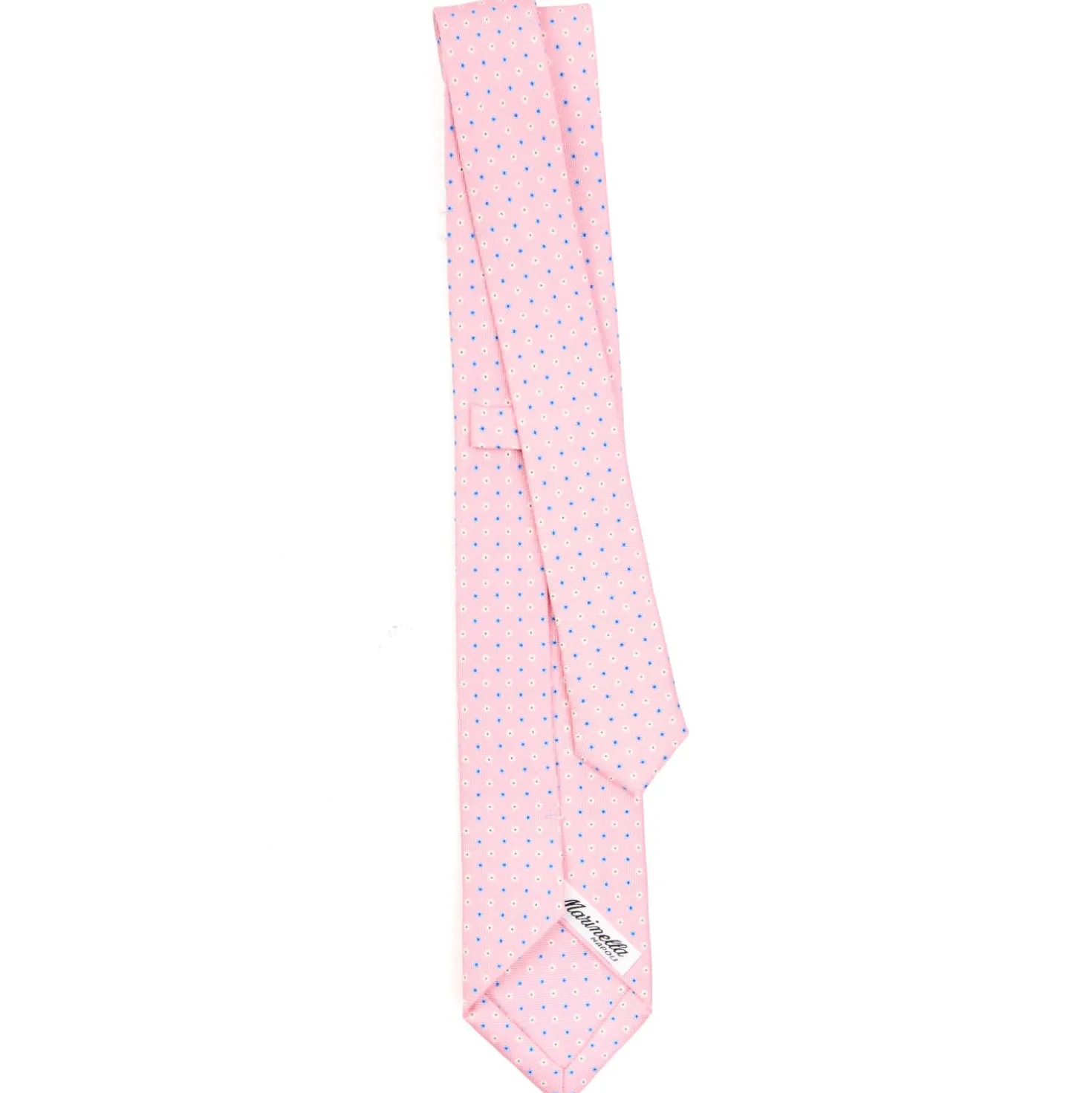 CRAVATTA SARTORIALE 7 CM IN SETA ROSA Microfantasia fiore