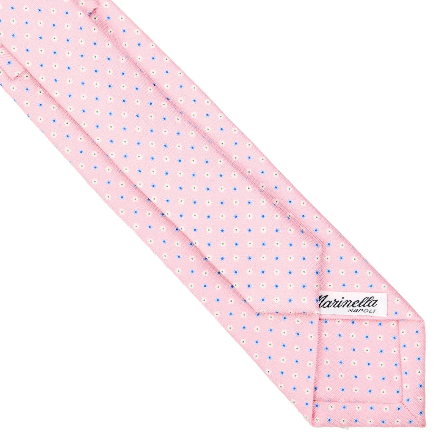 CRAVATTA SARTORIALE 7 CM IN SETA ROSA Microfantasia fiore