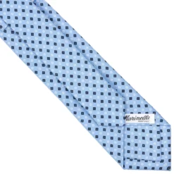 CRAVATTA SARTORIALE 7 CM IN SETA AZZURROMicrofantasia fiore