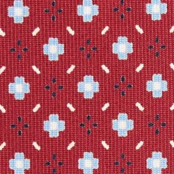 CRAVATTA SARTORIALE 7 CM IN SETA BORDEAUX Microfantasia fiore