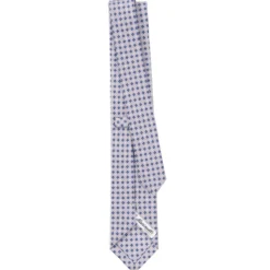 CRAVATTA SARTORIALE 7 CM IN SETA GRIGIO CHIARO Microfantasia fiore