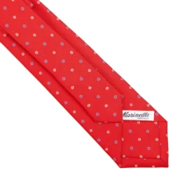 CRAVATTA SARTORIALE 7 CM IN SETA ROSSA Microfantasia fiore