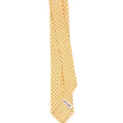 CRAVATTA SARTORIALE 7 CM IN SETA GIALLA Microfantasia fiore