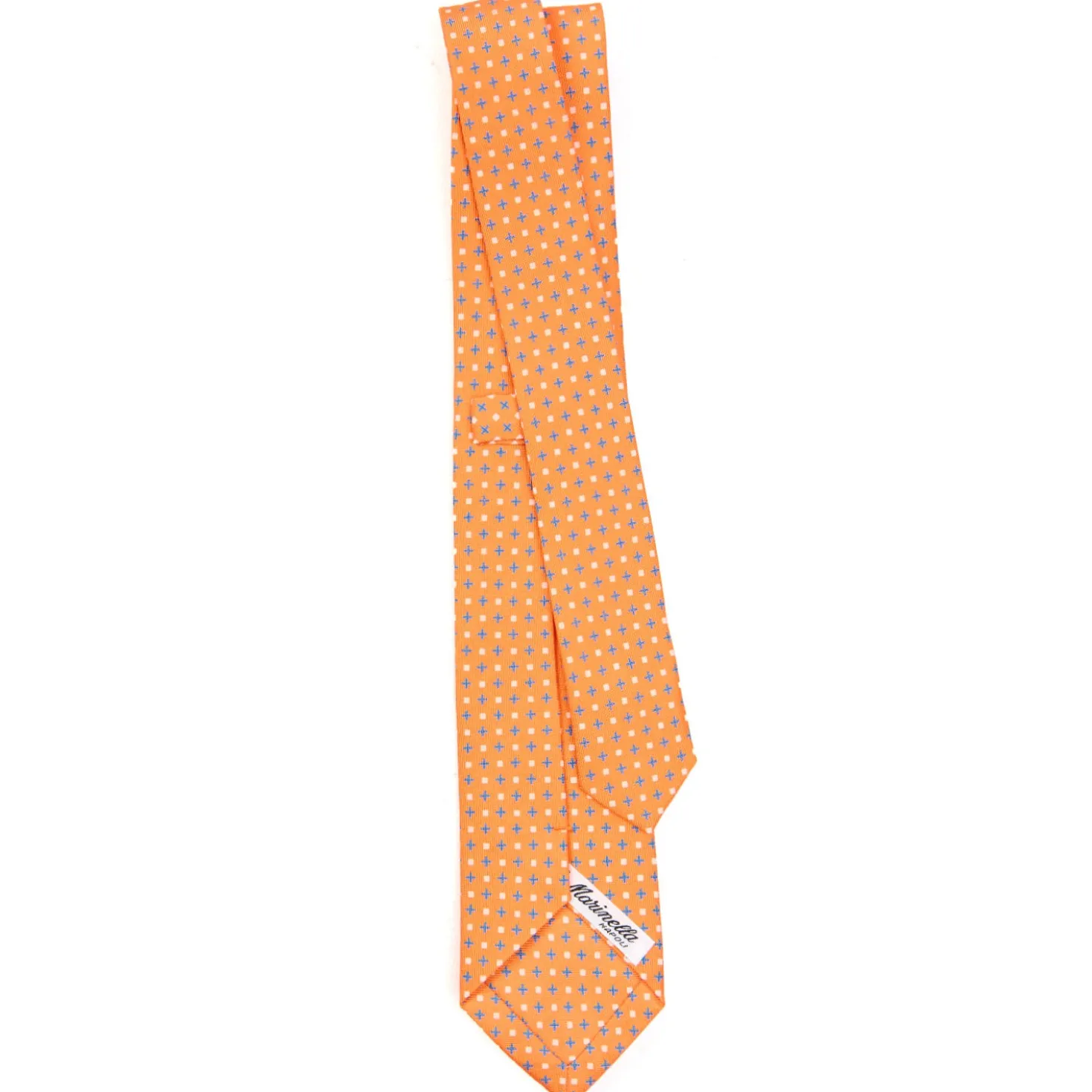 CRAVATTA SARTORIALE 7 CM IN SETA ARANCIONE Microfantasia fiore