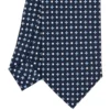 CRAVATTA SARTORIALE 7 CM IN SETA BLU SCURO Microfantasia fiore