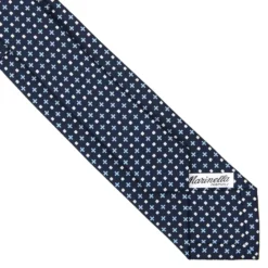 CRAVATTA SARTORIALE 7 CM IN SETA BLU SCURO Microfantasia fiore