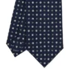 CRAVATTA SARTORIALE 7 CM IN SETA BLU SCURO Microfantasia fiore
