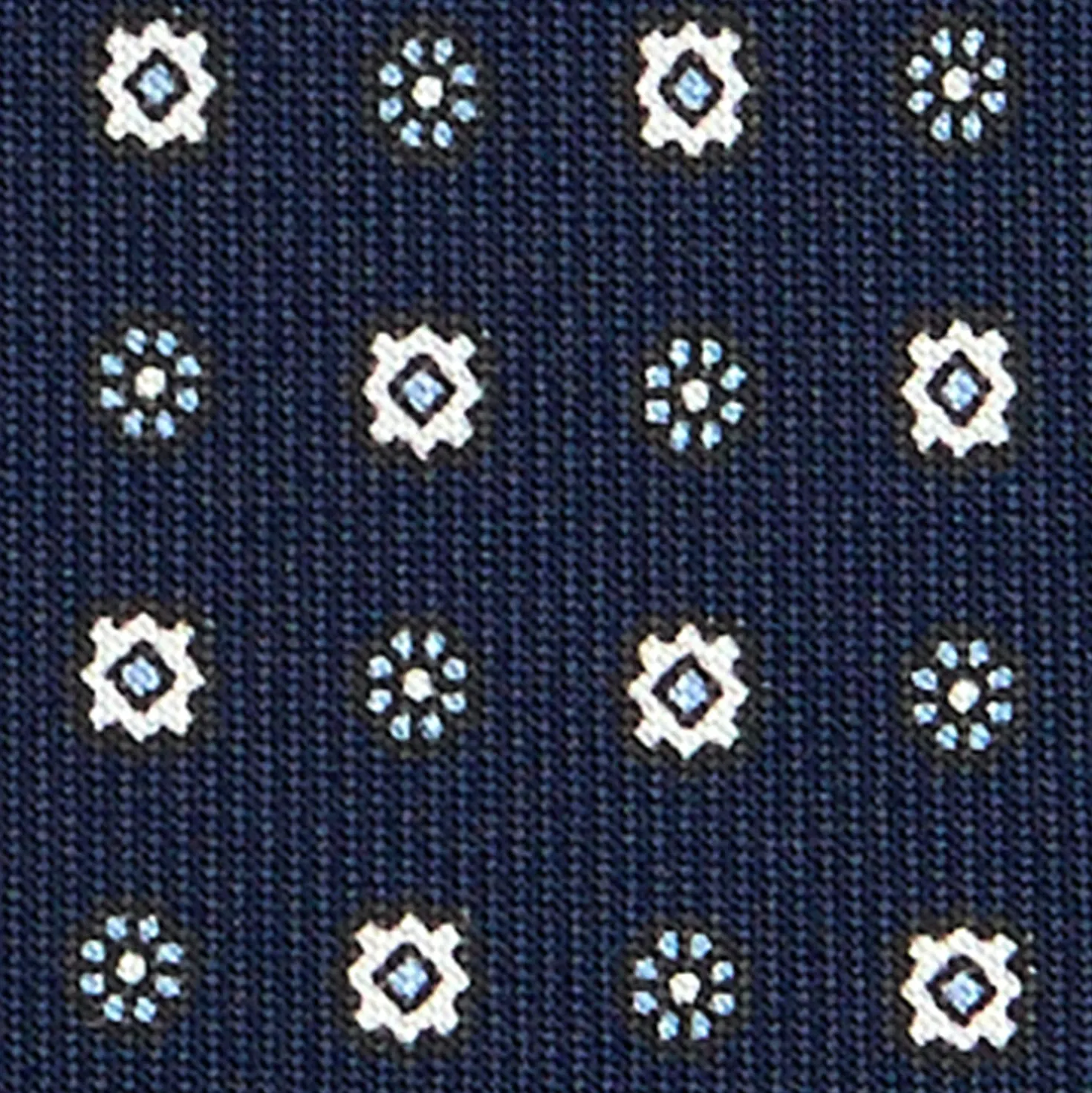 CRAVATTA SARTORIALE 7 CM IN SETA BLU SCURO Microfantasia fiore