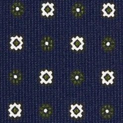 CRAVATTA SARTORIALE 7 CM IN SETA BLU SCURO Microfantasia fiore