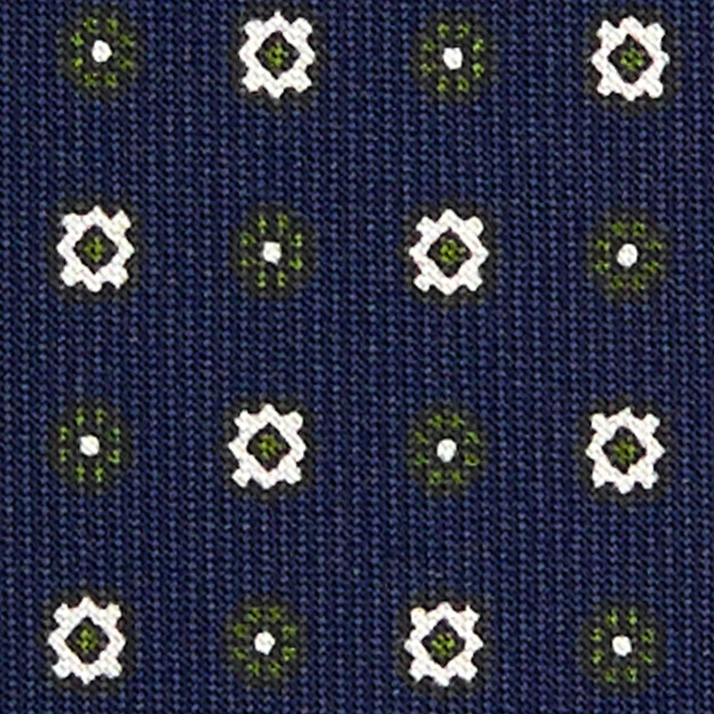 CRAVATTA SARTORIALE 7 CM IN SETA BLU SCURO Microfantasia fiore