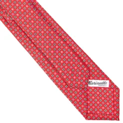 CRAVATTA SARTORIALE 7 CM IN SETA ROSSA Microfantasia fiore