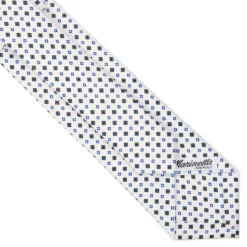 CRAVATTA SARTORIALE 7 CM IN SETA BIANCA Microfantasia fiore