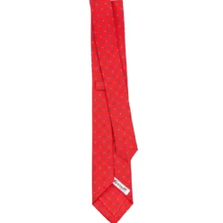 CRAVATTA SARTORIALE 7 CM IN SETA ROSSA Microfantasia fiore