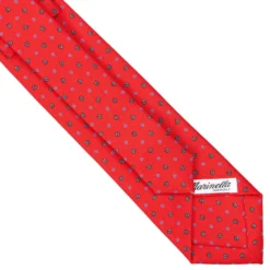 CRAVATTA SARTORIALE 7 CM IN SETA ROSSA Microfantasia fiore