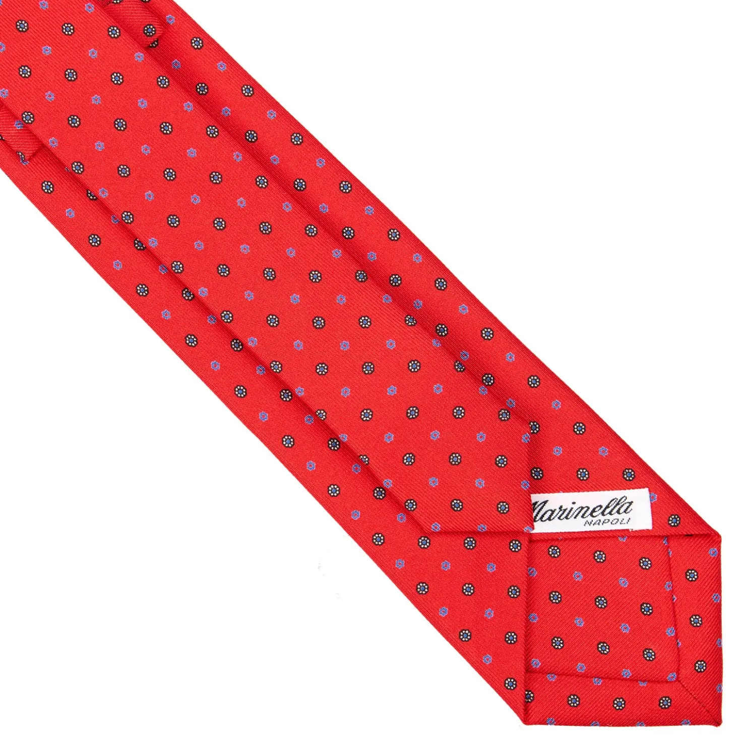 CRAVATTA SARTORIALE 7 CM IN SETA ROSSA Microfantasia fiore