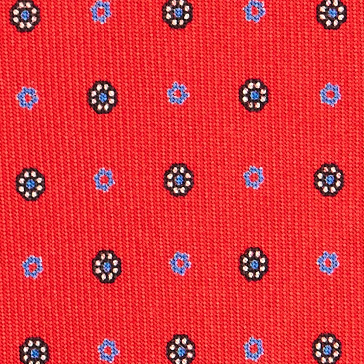 CRAVATTA SARTORIALE 7 CM IN SETA ROSSA Microfantasia fiore