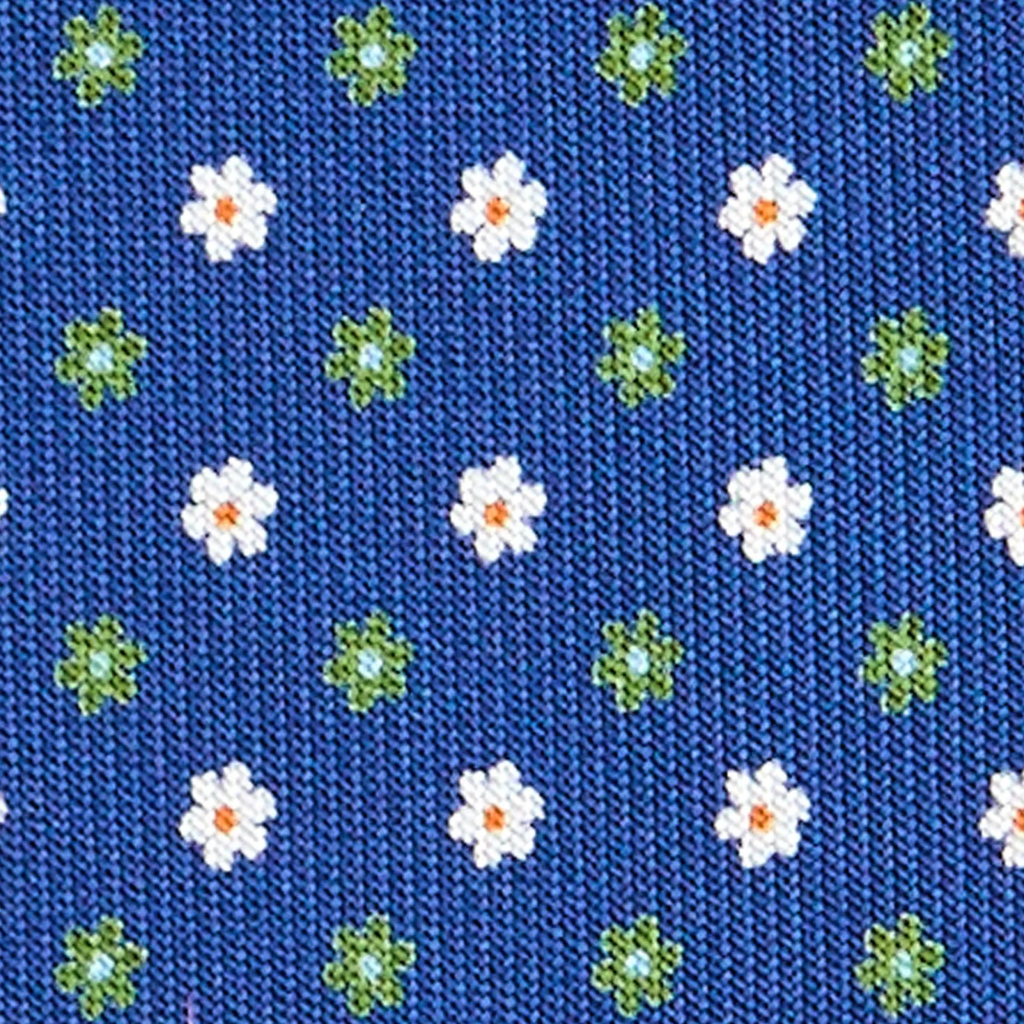 CRAVATTA SARTORIALE 7 CM IN SETA BLU Microfantasia fiore