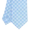 CRAVATTA SARTORIALE 7 CM IN SETA AZZURRA Microfantasia fiore