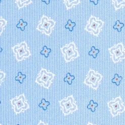 CRAVATTA SARTORIALE 7 CM IN SETA AZZURRA Microfantasia fiore