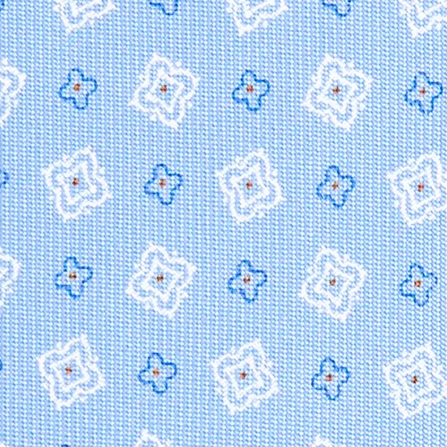 CRAVATTA SARTORIALE 7 CM IN SETA AZZURRA Microfantasia fiore