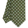 CRAVATTA SARTORIALE 7 CM IN SETA VERDE OLIVA Microfantasia fiore