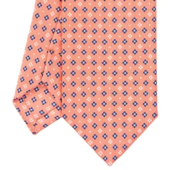 CRAVATTA SARTORIALE 7 CM IN SETA ARANCIONE Microfantasia fiore