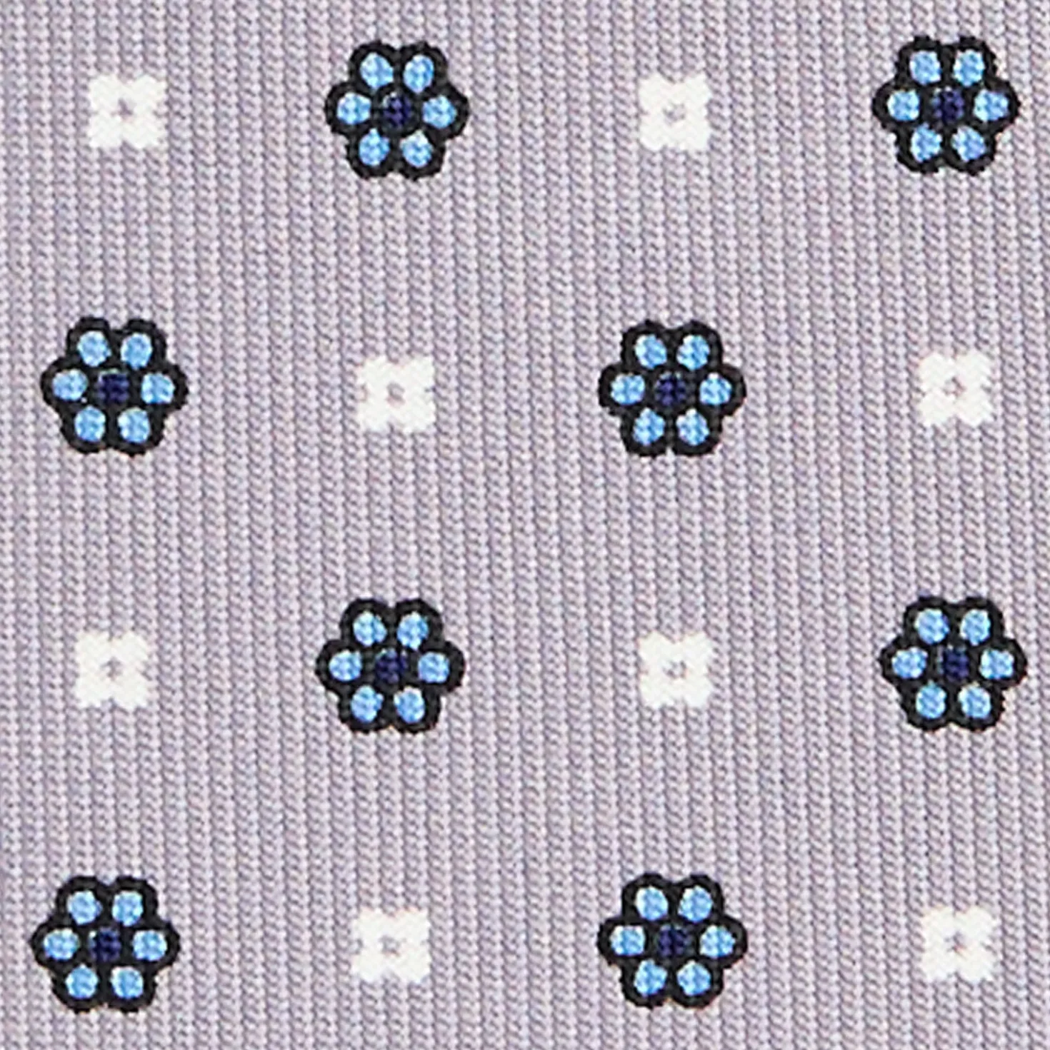 CRAVATTA SARTORIALE 7 CM IN SETA GRIGIO CHIARO Microfantasia fiore