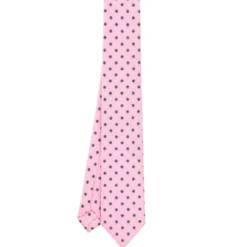 CRAVATTA SARTORIALE 7 CM IN SETA ROSA Microfantasia fiore