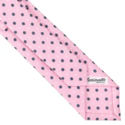 CRAVATTA SARTORIALE 7 CM IN SETA ROSA Microfantasia fiore