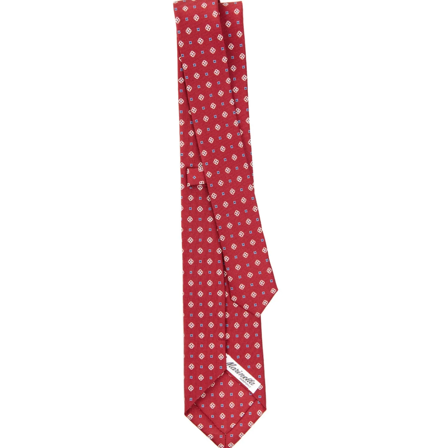 CRAVATTA SARTORIALE 7 CM IN SETA BORDEAUX Microfantasia fiore