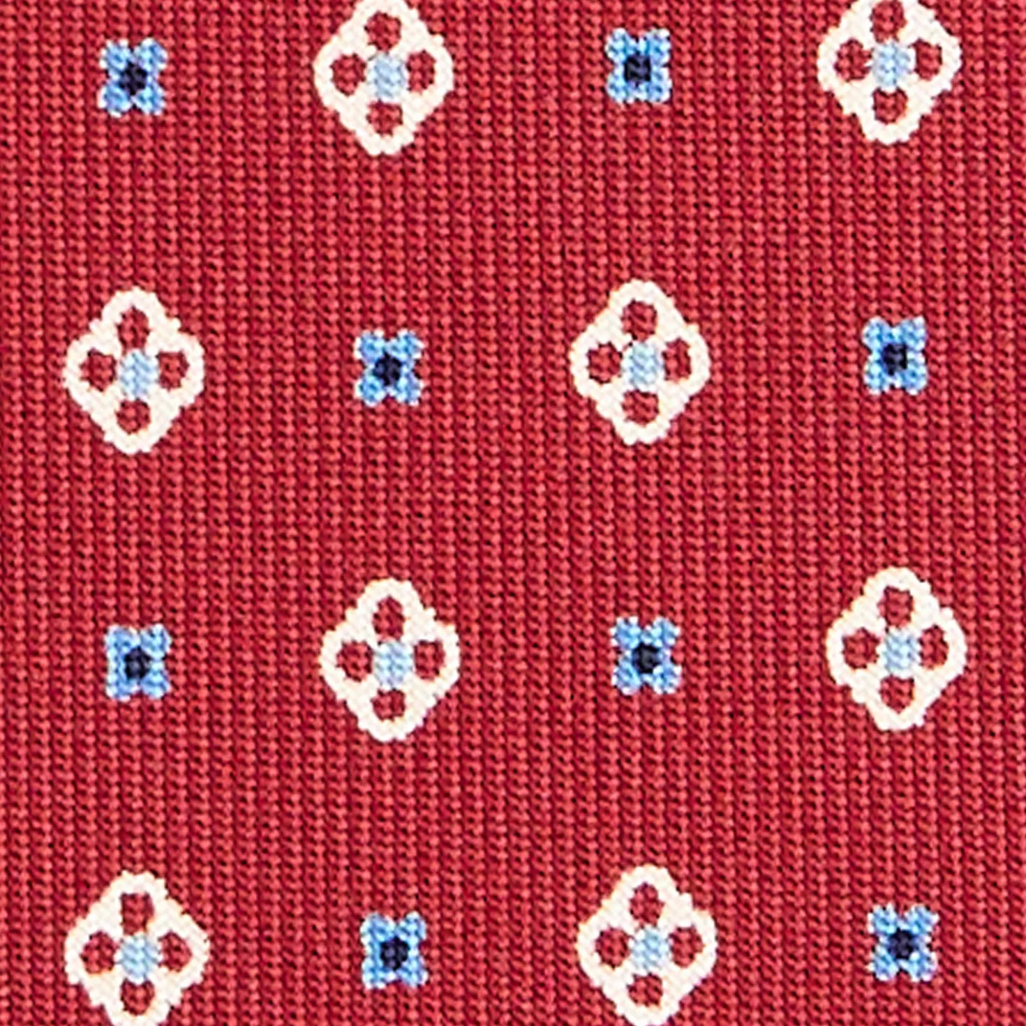 CRAVATTA SARTORIALE 7 CM IN SETA BORDEAUX Microfantasia fiore