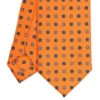CRAVATTA SARTORIALE 7 CM IN SETA ARANCIONE Microfantasia fiore