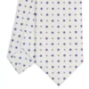 CRAVATTA SARTORIALE 7 CM IN SETA BIANCA Microfantasia fiore