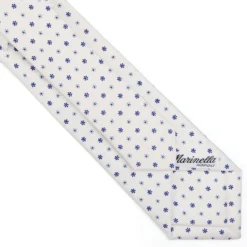CRAVATTA SARTORIALE 7 CM IN SETA BIANCA Microfantasia fiore