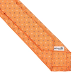 CRAVATTA SARTORIALE 7 CM IN SETA ARANCIONE Microfantasia fiore