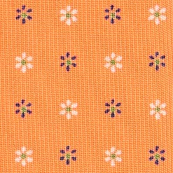 CRAVATTA SARTORIALE 7 CM IN SETA ARANCIONE Microfantasia fiore