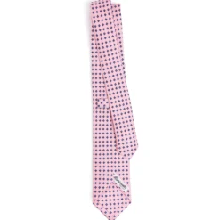 CRAVATTA SARTORIALE 7 CM IN SETA ROSA Microfantasia fiore
