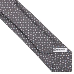 CRAVATTA SARTORIALE 7 CM IN SETA GRIGIO SCURO Microfantasia fiore