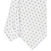 CRAVATTA SARTORIALE 7 CM IN SETA BIANCA Microfantasia fiore
