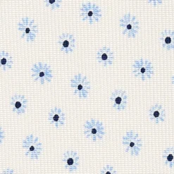 CRAVATTA SARTORIALE 7 CM IN SETA BIANCA Microfantasia fiore