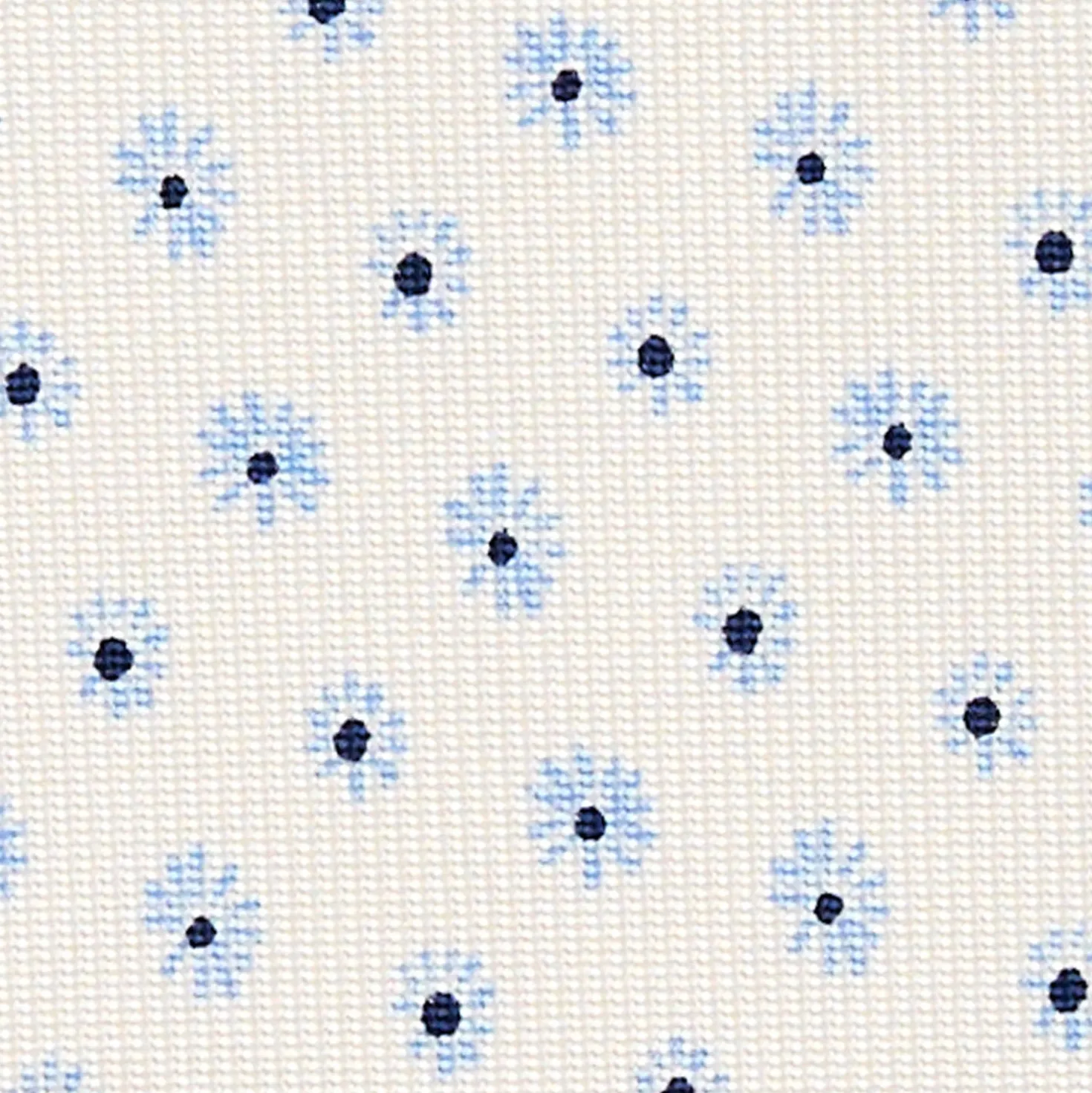 CRAVATTA SARTORIALE 7 CM IN SETA BIANCA Microfantasia fiore