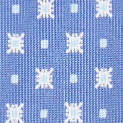 CRAVATTA SARTORIALE 7 CM IN SETA AZZURRO POLVERE Microfantasia fiore