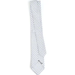 CRAVATTA SARTORIALE 7 CM IN SETA BIANCA Microfantasia fiore