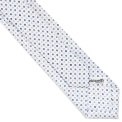 CRAVATTA SARTORIALE 7 CM IN SETA BIANCA Microfantasia fiore