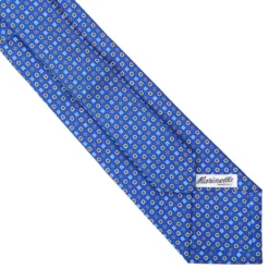 CRAVATTA SARTORIALE EXTRA LONG IN SETA BLUETTE Microfantasia fiore
