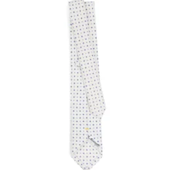CRAVATTA SARTORIALE EXTRA LONG IN SETA BIANCA Microfantasia fiore