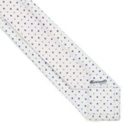 CRAVATTA SARTORIALE EXTRA LONG IN SETA BIANCA Microfantasia fiore