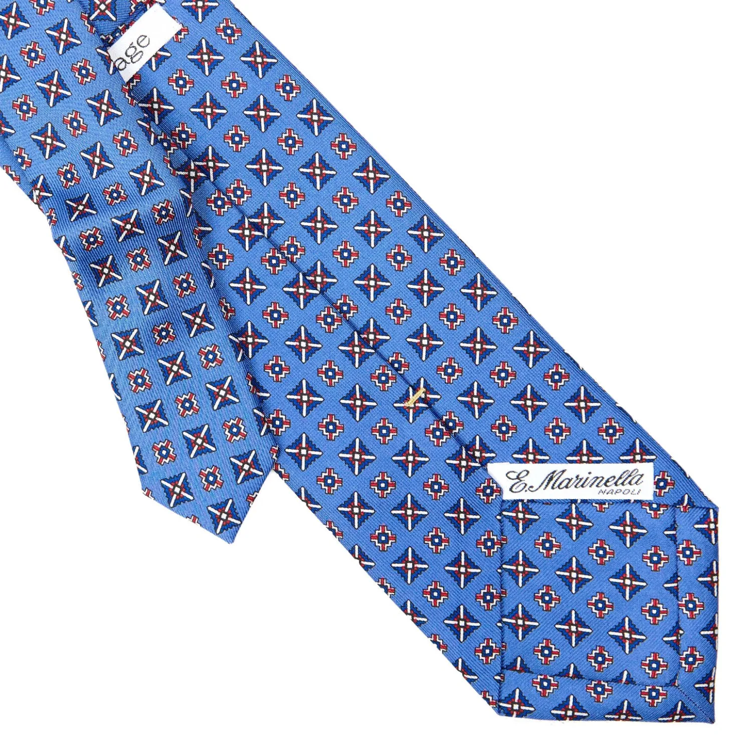 CRAVATTA SARTORIALE EXTRA LONG IN SETA AZZURRO POLVERE Collezione heritage