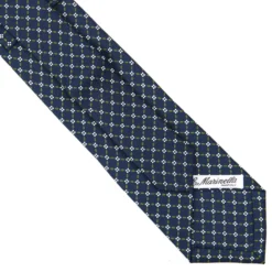 CRAVATTA SARTORIALE EXTRA LONG IN SETA BLU SCURO Microfantasia fiore